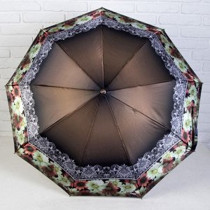 Зонт полуавтоматический «Цветы», 3 сложения, 9 спиц, R = 50 см, цвет МИКС