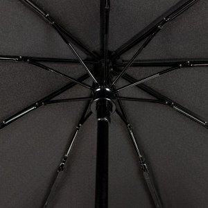 Зонт автоматический «Однотонный», 3 сложения, 9 спиц, R = 51 см, цвет чёрный