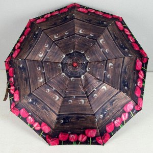 Зонт полуавтоматический «Цветы», 3 сложения, 9 спиц, R = 49, цвет МИКС