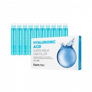 FarmStay Hyaluronic Acid Super Aqua Hair Filler Маска-филлер д/волос Гиалуроновая кислота, 13мл*10шт