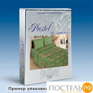 2000120601710 КПБ "Pastel" 2,0 спальный с европростыней, поплин, 100% хлопок, пл. 118 гр./кв.м., "Лисы (хаки)" (Прямоугольная ПВ