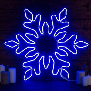 Фигура из неона "Снежинка", 75 см, 6 метров, 720 LED, 220 В, СИНИЙ