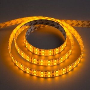 Светодиодная лента 12В, SMD5050, 5 м, IP65, 120 LED, 28.8 Вт/м, 10-12 Лм/1 LED, DC, ЖЁЛТЫЙ