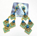 Серьги № 1527 дл. 10,5 см (цвета в ассорт.) (уп. - 1 пара)
