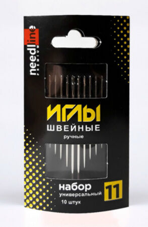 Набор швейных ручных игл универсальные (ассорти) № 11 арт. ИЗ-200926 (в упак. 5 пач., в пач.10 игл)