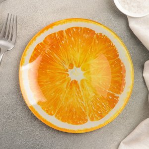 Тарелка пирожковая Доляна «Сочный апельсин», d=18 см