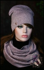 Трикотажный комплект (шапка+восьмёрка) «Шарон» (роз.)
