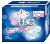 Ночные классические гигиенические прокладки "Elis New skin Feeling" с мягкой поверхностью с крылышками (Макси+) 29 см, 9 шт.