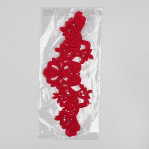 Аппликации пришивные «Лейсы», 28 - 10 см, пара, цвет красный