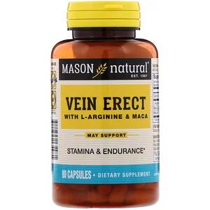 Mason Natural, Vein Erect с L-аргинином и макой, 80 кап.