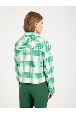 #98231 Пальто зеленый графичный принт