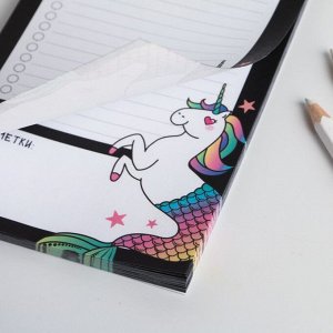 Art Fox Канцелярский набор «Единорогорусалка»: ежедневник, планинг, блок бумаг и ручка