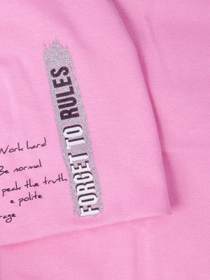 Шапка трикотажная для девочки формы лопата, надпись + снуд, розовый