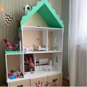 Детская 1 Кукольный домик &quot;Стефания&quot; (с обоями в 4 комнаты)