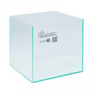 Аквариум куб без покровного стекла, 16 литров, 25x 25x 25 см, бесцветный шов
