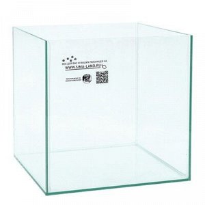 Аквариум куб без покровного стекла, 27 литров, 30x 30x 30 см, бесцветный шов