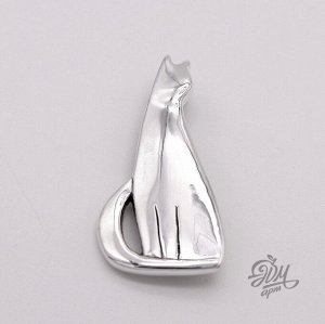 Брошь "Длинный гладкий кот"