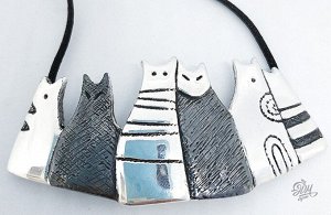 Колье "Кошки парами"