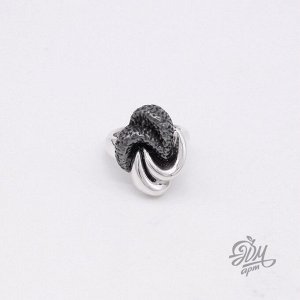 Кольцо "Черно-белый круглоромб"
