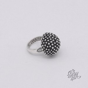 Кольцо "Полусфера из мелких шариков"