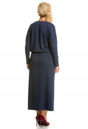 Платье 684 серо-синий