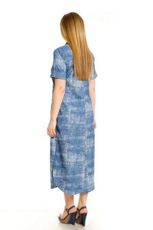 Платье 881 серо-синий