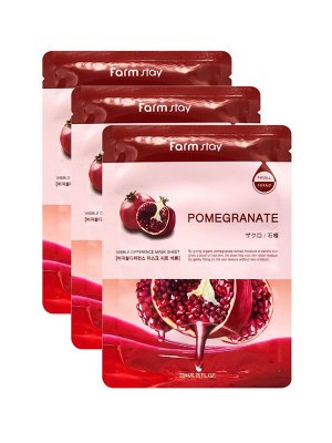 KR/ FarmStay Visible Difference Mask Sheet Pomegranate Маска-салфетка ГРАНАТ, 23мл