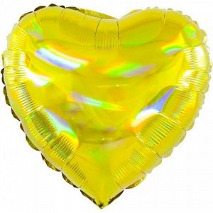 Воздушный шар фольгированный 18''/46 см сердце перламутр золото