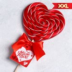 Леденец XXL на палочке «Люблю тебя»: сердце, клубника, 120 г
