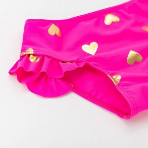Трусики купальные MINAKU с принтом сердца"Sunny Life",рост 68-74см(S),цвет фуксия