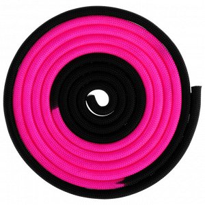 Скакалка гимнастическая утяжелённая двухцветная, 3 м, 160 г, цвет розовый/черный