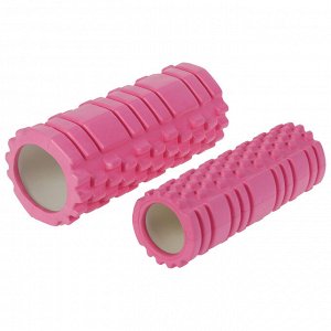Роллер для йоги 2 в 1, 33 х 13 см и 33 х 9 см, цвет розовый