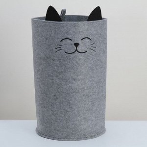 Корзина для хранения Funny «Котик», цвет серый