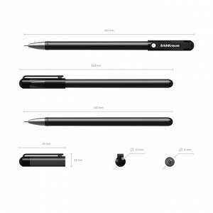 Набор ручек гелевых 2 штуки G-Soft, узел-игла 0.38 мм, чернила чёрные, длина линии письма 600 метров, европодвес