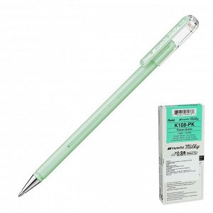 Ручка гелевая Pentel Hybrid Milky узел 0.8мм, чернила пастельные салатовые K108-PK
