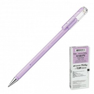 Ручка гелевая Pentel Hybrid Milky узел 0.8мм, чернила пастельные фиолетовые K108-PV