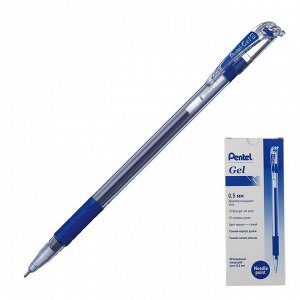 Ручка гелевая Pentel, игольчатый пишущий узел 0.5мм, чернила синие