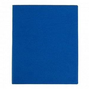 Бизнес-блокнот А4, 96 листов в клетку "Премиум", обложка из искусственной кожи, блок офсет, синий