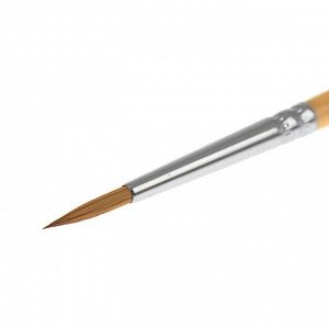 Кисть микс «Сонет» № 2, колонок, круглая, короткая ручка, d=2 мм, покрытая лаком
