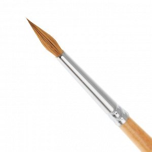 Кисть микс «Сонет» № 3, колонок, круглая, короткая ручка d=2.5 мм, покрытая лаком