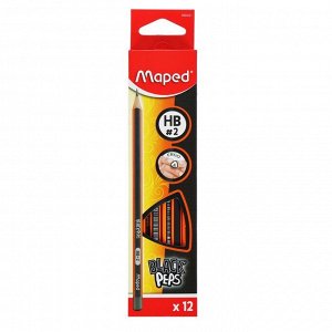 Карандаш чернографитный Maped Black Peps HB, трёхгранный