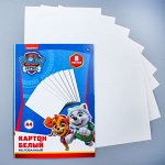 Картон белый мелованный А4, 8 л., PAW PATROL, 240 г/м2