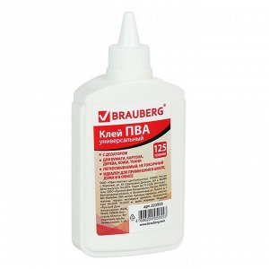 Клей ПВА 125 г BRAUBERG