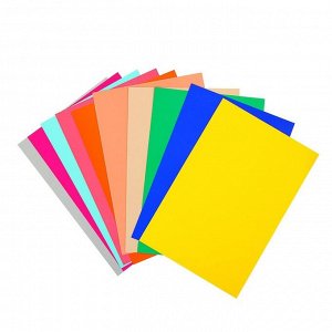 Картон цветной двухсторонний А4, 10 листов, 20 цветов "Мультики", мелованный, 200 г/м2, МИКС
