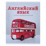 Тетрадь предметная &quot;Предметы&quot;, 36 листов в клетку &quot;Английский язык&quot; со справочным материалом, обложка мелованный картон, блок офсет