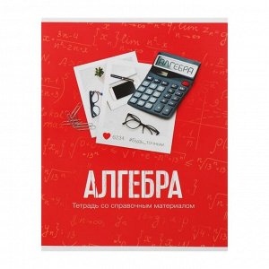 Тетрадь предметная «Фото», 48 листов в клетку «Алгебра» со справочным материалом, обложка мелованный картон, блок офсет