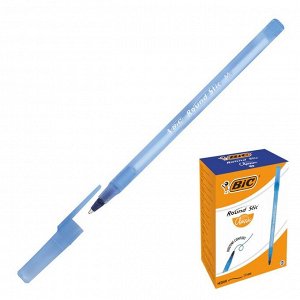 Ручка шариковая, синяя, среднее письмо, BIC Round Stic Classic