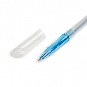 Ручка шариковая, 0.5 мм, стержень синий, корпус прозрачный