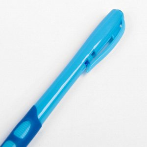 Ручка шариковая, 0.5 мм, стержень синий, с резиновым держателем, МИКС