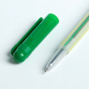 Ручка шариковая, 0.6 мм, стержень синий, корпус "Полоски", МИКС